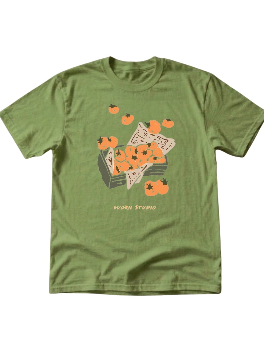 Gildan Green 'Guozhi Studio' Persimmon Graphic T-Shirt
